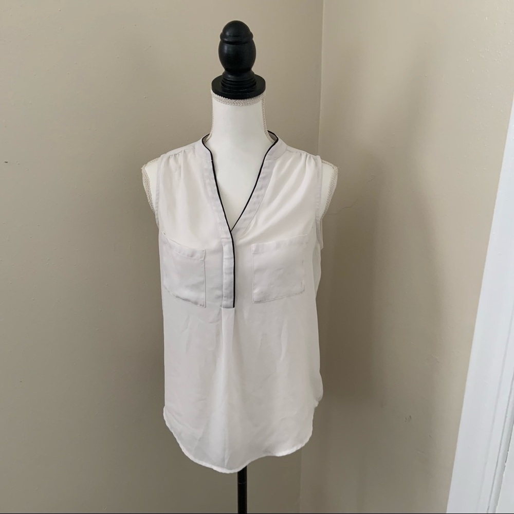 Lumiere Black & White Sheer Blouse Size S